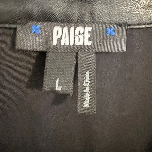 PAIGE Black Faux Leather Mini Dress, Size Large - Picture 3 of 8